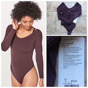 Lululemon Full Freedom Bodysuit Black Cherry 6